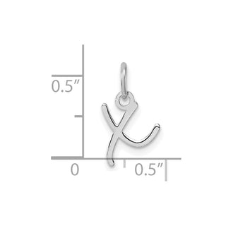 14K White Gold Uppercase Letter X Initial Charm