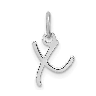 14K White Gold Uppercase Letter X Initial Charm