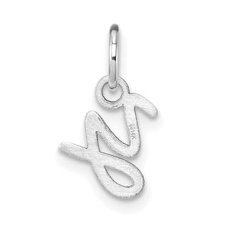 14K White Gold Uppercase Letter Y Initial Charm