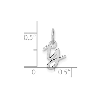 14K White Gold Uppercase Letter Y Initial Charm