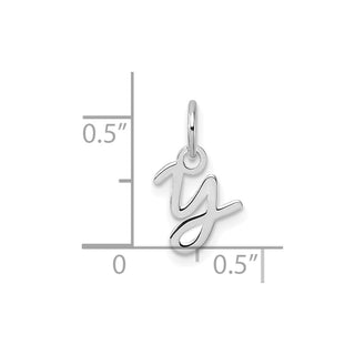 14K White Gold Uppercase Letter Y Initial Charm