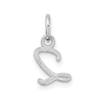 14K White Gold Uppercase Letter Z Initial Charm