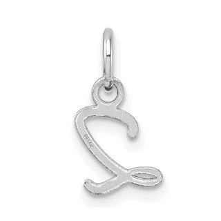 14K White Gold Uppercase Letter Z Initial Charm