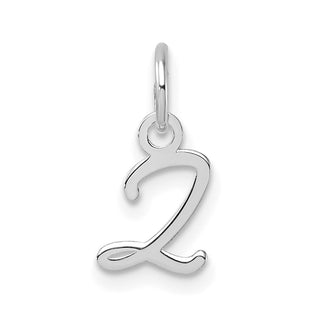 14K White Gold Uppercase Letter Z Initial Charm