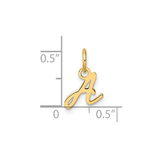 14K Yellow Gold Uppercase Letter A Initial Charm