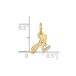 14K Yellow Gold Uppercase Letter A Initial Charm