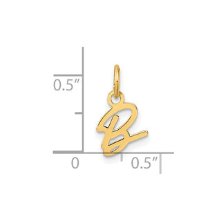 14K Yellow Gold Uppercase Letter B Initial Charm