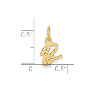 14K Yellow Gold Uppercase Letter B Initial Charm