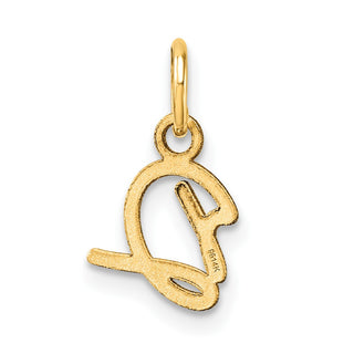 14K Yellow Gold Uppercase Letter D Initial Charm