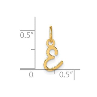 14K Yellow Gold Uppercase Letter E Initial Charm
