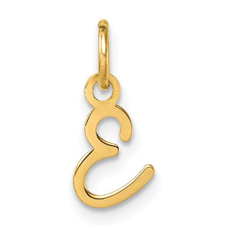 14K Yellow Gold Uppercase Letter E Initial Charm