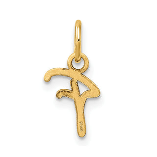 14K Yellow Gold Uppercase Letter F Initial Charm