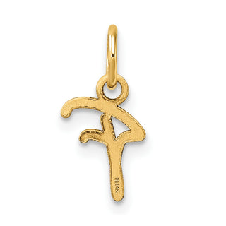 14K Yellow Gold Uppercase Letter F Initial Charm
