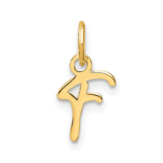 14K Yellow Gold Uppercase Letter F Initial Charm