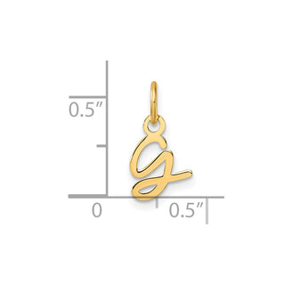 14K Yellow Gold Uppercase Letter G Initial Charm
