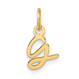 14K Yellow Gold Uppercase Letter G Initial Charm