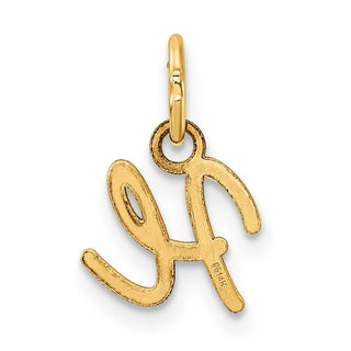 14K Yellow Gold Uppercase Letter H Initial Charm