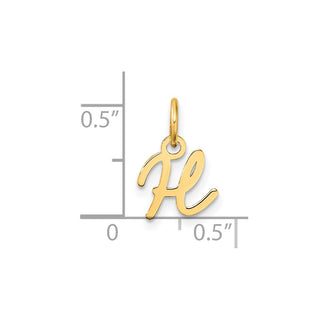 14K Yellow Gold Uppercase Letter H Initial Charm