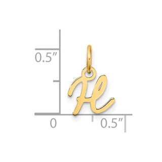 14K Yellow Gold Uppercase Letter H Initial Charm
