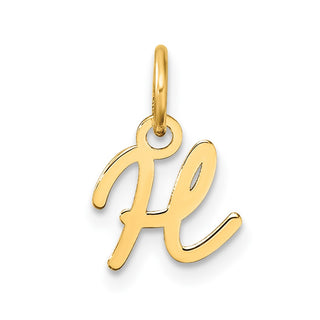 14K Yellow Gold Uppercase Letter H Initial Charm