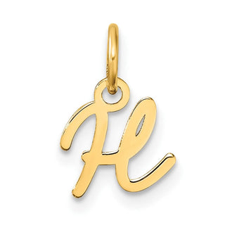 14K Yellow Gold Uppercase Letter H Initial Charm