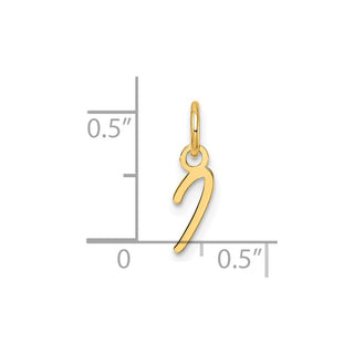 14K Yellow Gold Uppercase Letter I Initial Charm