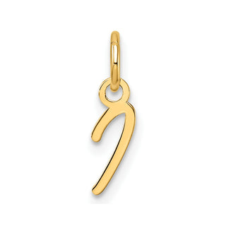 14K Yellow Gold Uppercase Letter I Initial Charm