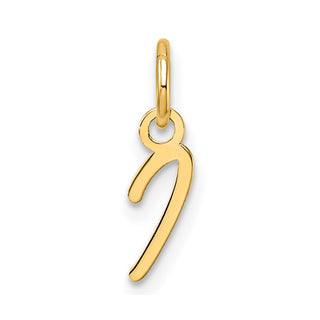 14K Yellow Gold Uppercase Letter I Initial Charm