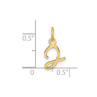 14K Yellow Gold Uppercase Letter J Initial Charm