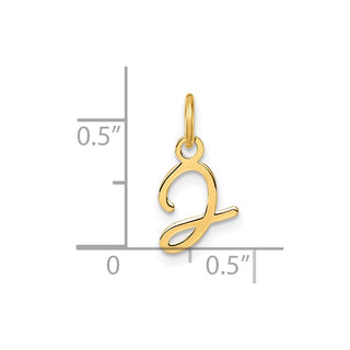 14K Yellow Gold Uppercase Letter J Initial Charm