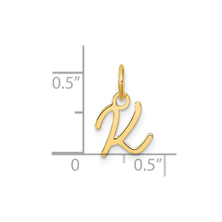 14K Yellow Gold Uppercase Letter K Initial Charm