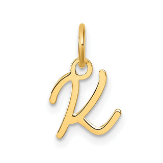 14K Yellow Gold Uppercase Letter K Initial Charm