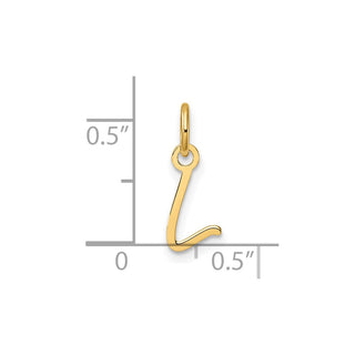 14K Yellow Gold Uppercase Letter L Initial Charm