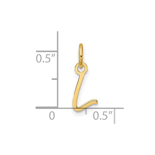 14K Yellow Gold Uppercase Letter L Initial Charm