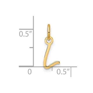 14K Yellow Gold Uppercase Letter L Initial Charm