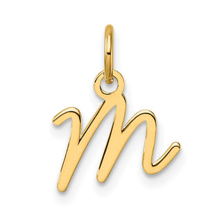 14K Yellow Gold Uppercase Letter M Initial Charm