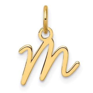 14K Yellow Gold Uppercase Letter M Initial Charm