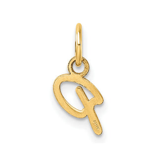 14K Yellow Gold Uppercase Letter P Initial Charm