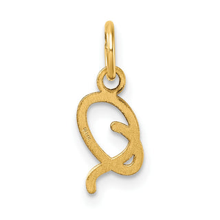 14K Yellow Gold Uppercase Letter Q Initial Charm