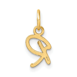 14K Yellow Gold Uppercase Letter R Initial Charm
