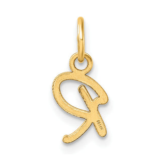 14K Yellow Gold Uppercase Letter R Initial Charm
