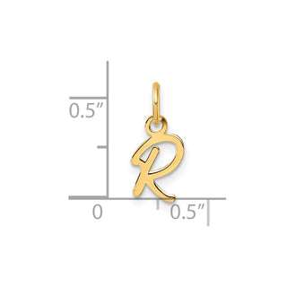 14K Yellow Gold Uppercase Letter R Initial Charm