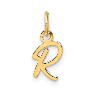14K Yellow Gold Uppercase Letter R Initial Charm