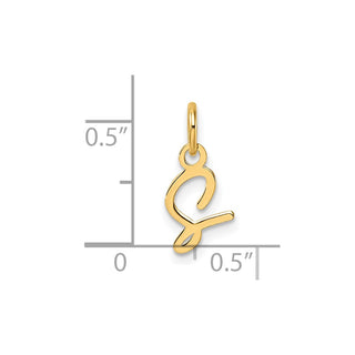 14K Yellow Gold Uppercase Letter S Initial Charm