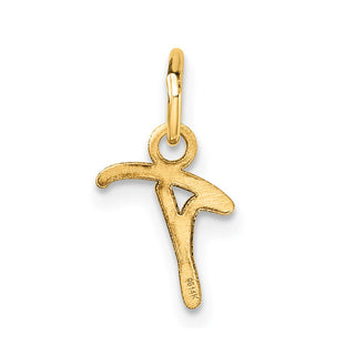 14K Yellow Gold Uppercase Letter T Initial Charm