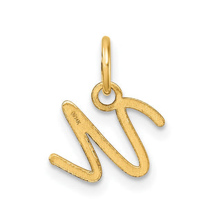 14K Yellow Gold Uppercase Letter U Initial Charm