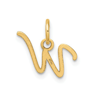14K Yellow Gold Uppercase Letter W Initial Charm