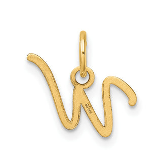 14K Yellow Gold Uppercase Letter W Initial Charm