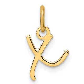 14K Yellow Gold Uppercase Letter X Initial Charm