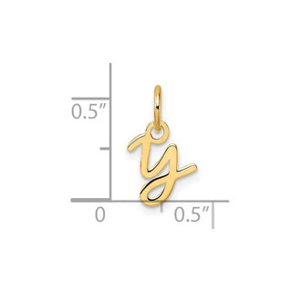 14K Yellow Gold Uppercase Letter Y Initial Charm
